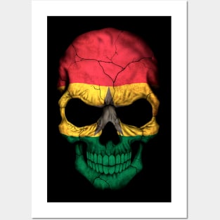 Ghana Flag Skull Posters and Art